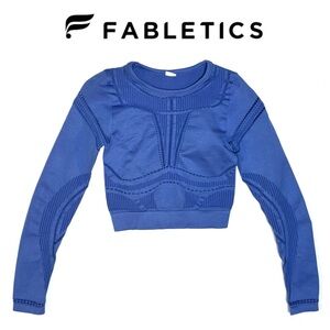 Fabletics Jaymee Mesh Long Sleeve Top Blue XS